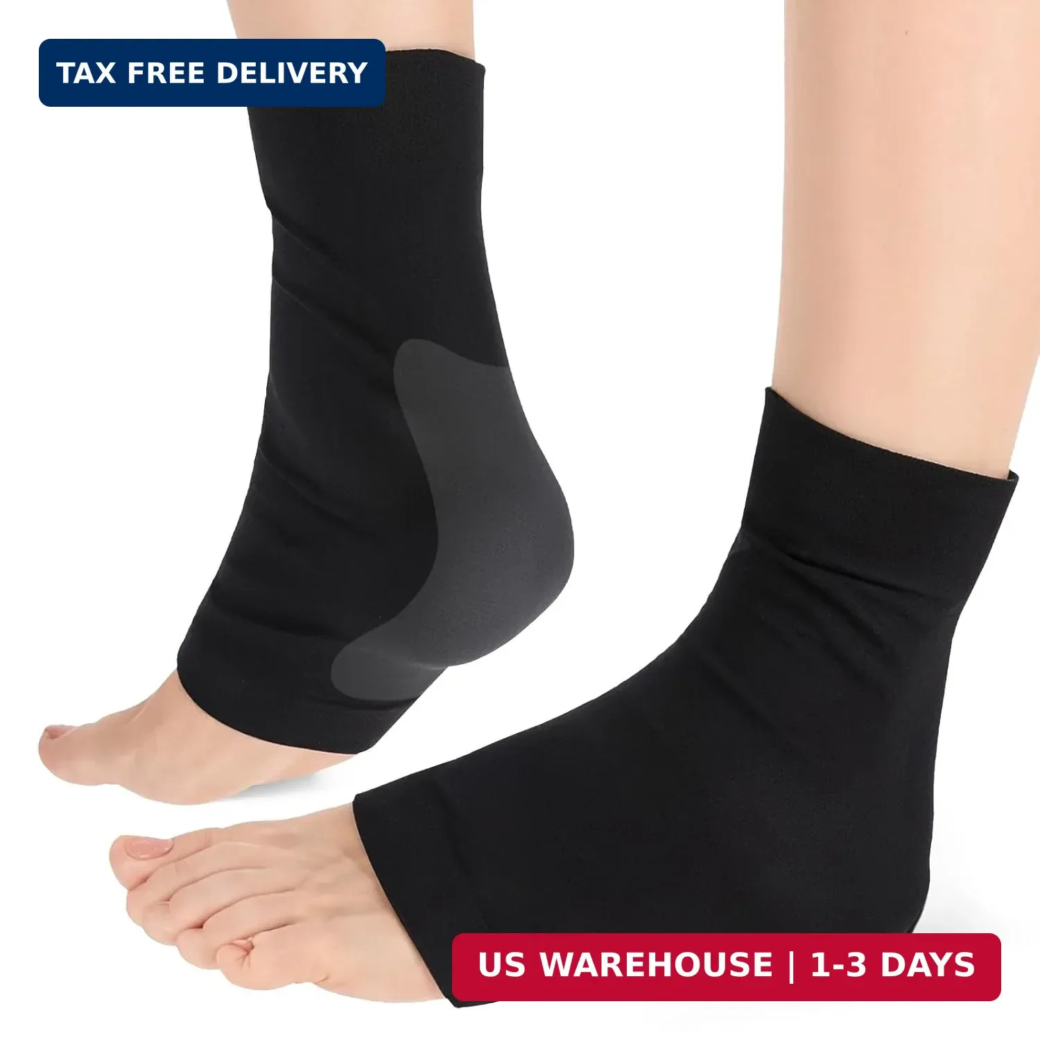 2 Pcs Achilles Tendon Heel Protector Compression Padded Sleeve Socks Premium Gel