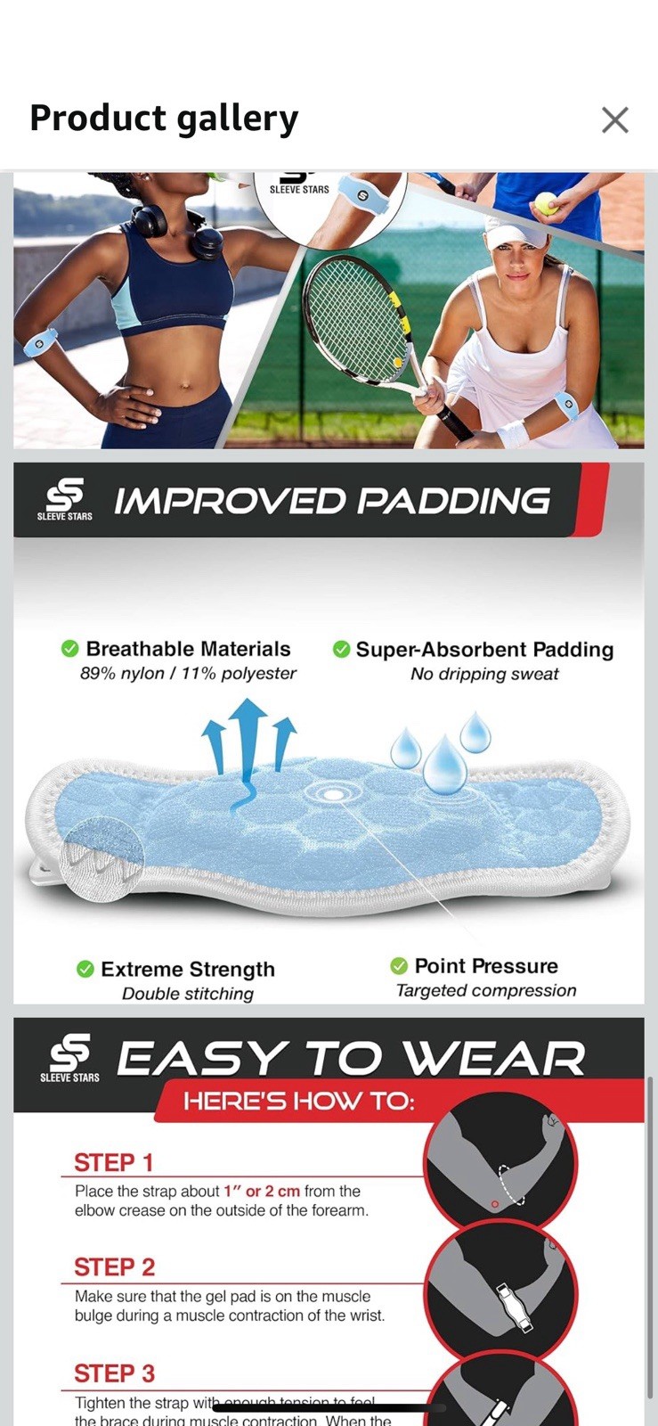 Sleeve Stars Tennis Elbow Brace for Women – Adjustable Tennis Elbow Strap, Go…