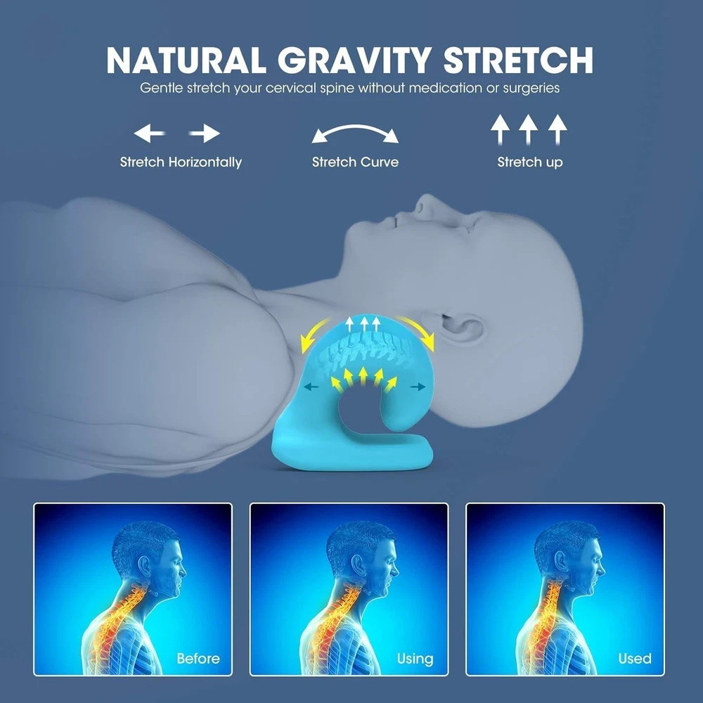 Neck Pain Relief Pillow Magnetic Therapy Cervical Traction Device Travel