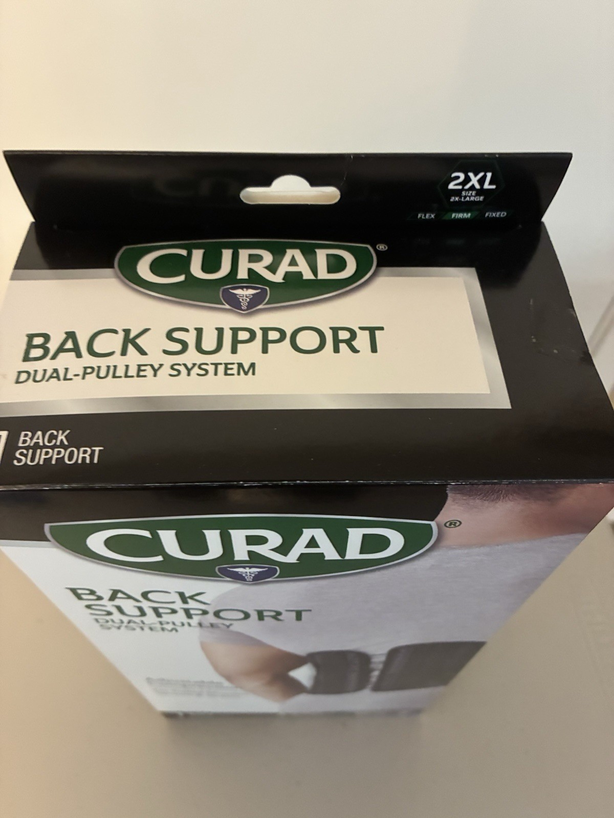 New Curad Muscle Back Support Dual-Pulley System Black 2XL