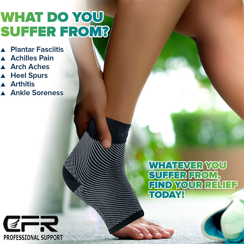 Pairs Ankle Support Brace Compression Sleeve Foot Wrap Plantar Fasciitis Relief