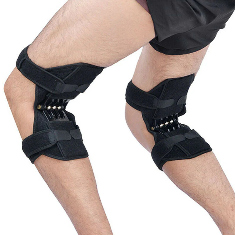 Power Knee Stabilizer Pads (1 Pair), Breathable for Home Travel (Black)
