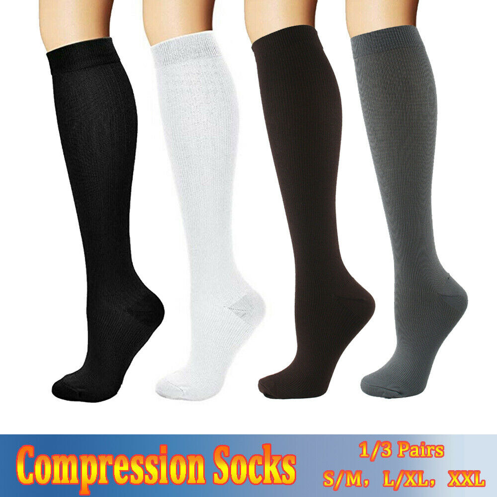 Copper Compression Socks Pressure Varicose Leg Support Long Stockings Men Women