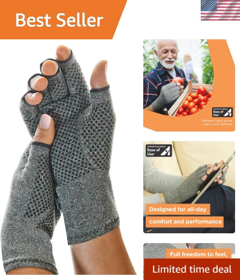 IMAK Compression Active Gloves for Arthritis & Joint Pain-Men & Women Fingerl…