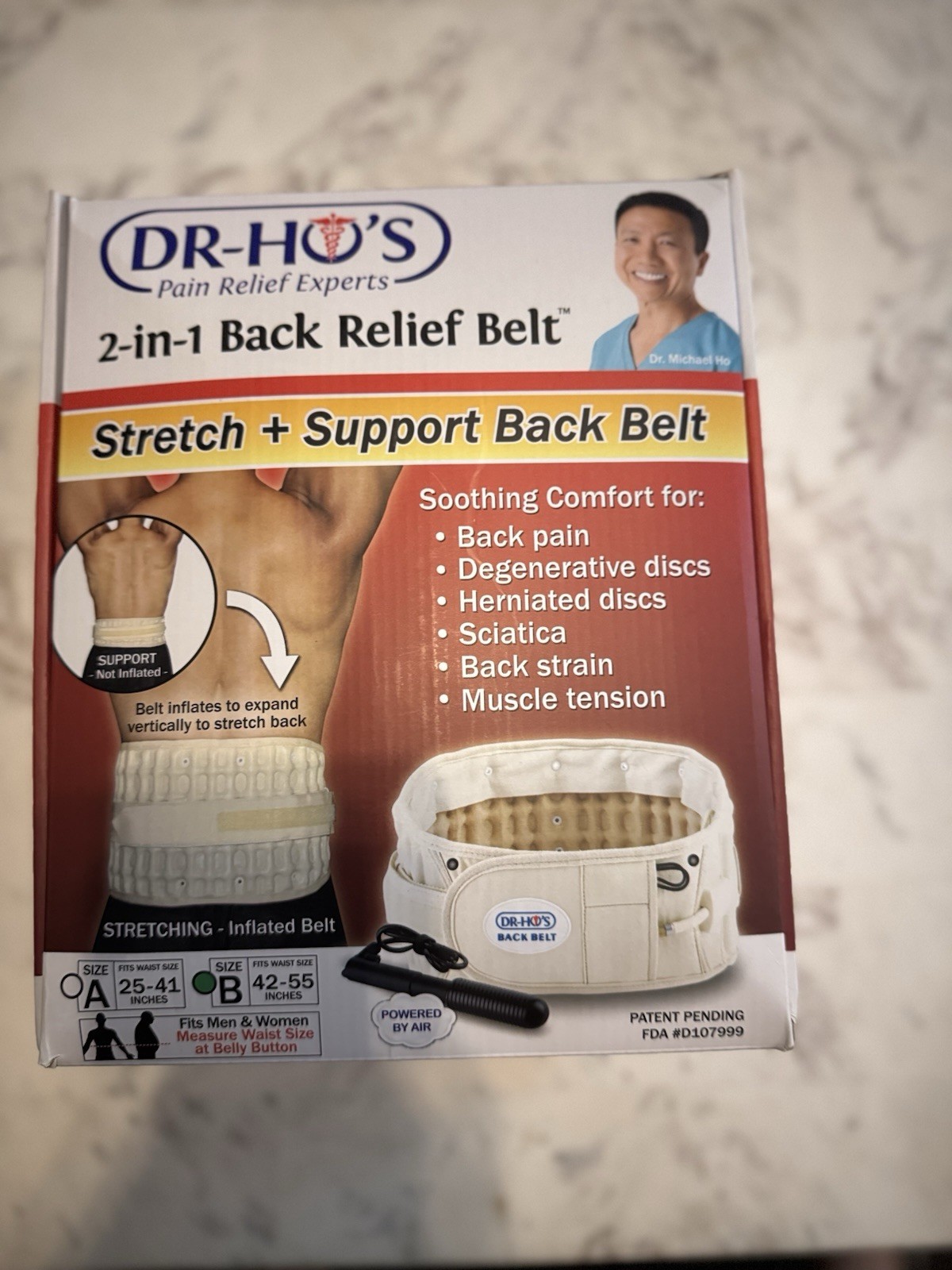 Dr. Ho’s 2-in-1 Stretch and Support Back Relief Belt size B 42-55”