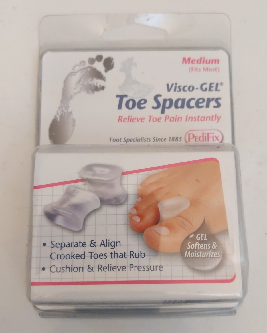 PediFix Visco-GEL Toe Spacers Relieve Toe Pain Instantly Fits Most Medium Size
