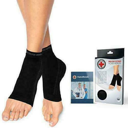 Doctor Developed Copper Foot Sleeves/Plantar Fasciitis Socks Pair Size M