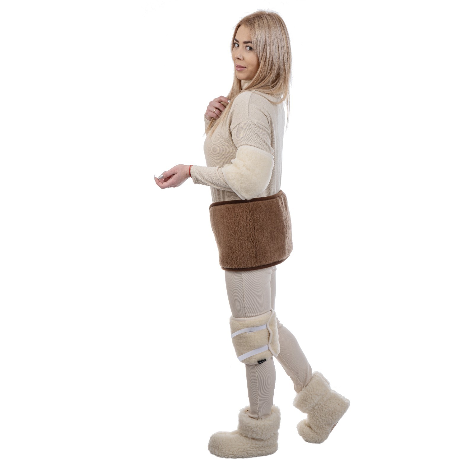 Merino Wool Lumbar Lower Back Support Belt Brace Camel Wool Warming Belt