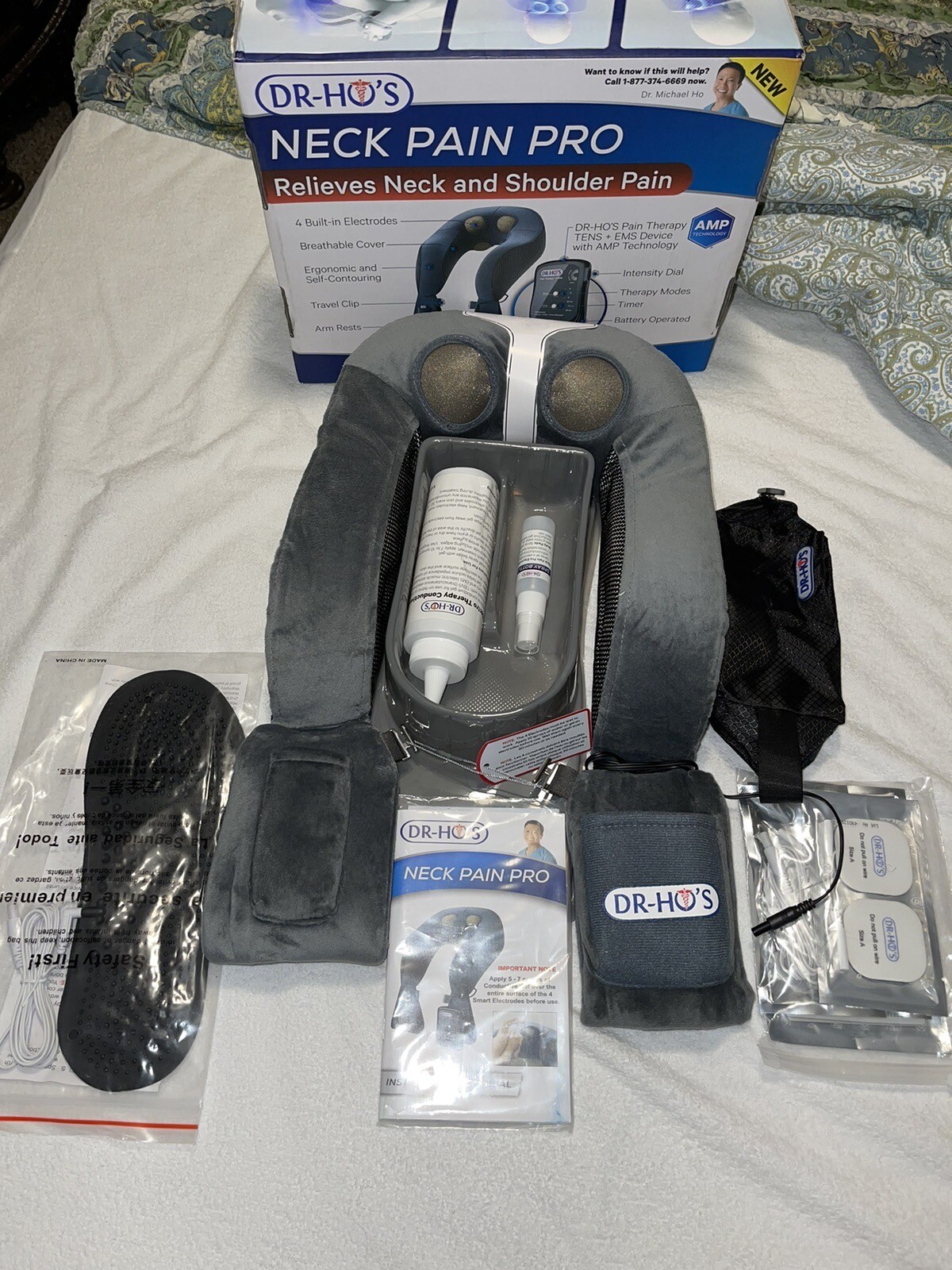 NEW DR-HO’S NTP Neck Pain Pro Therapy TENS NO EMS Machine +4 Electrode Body Pads