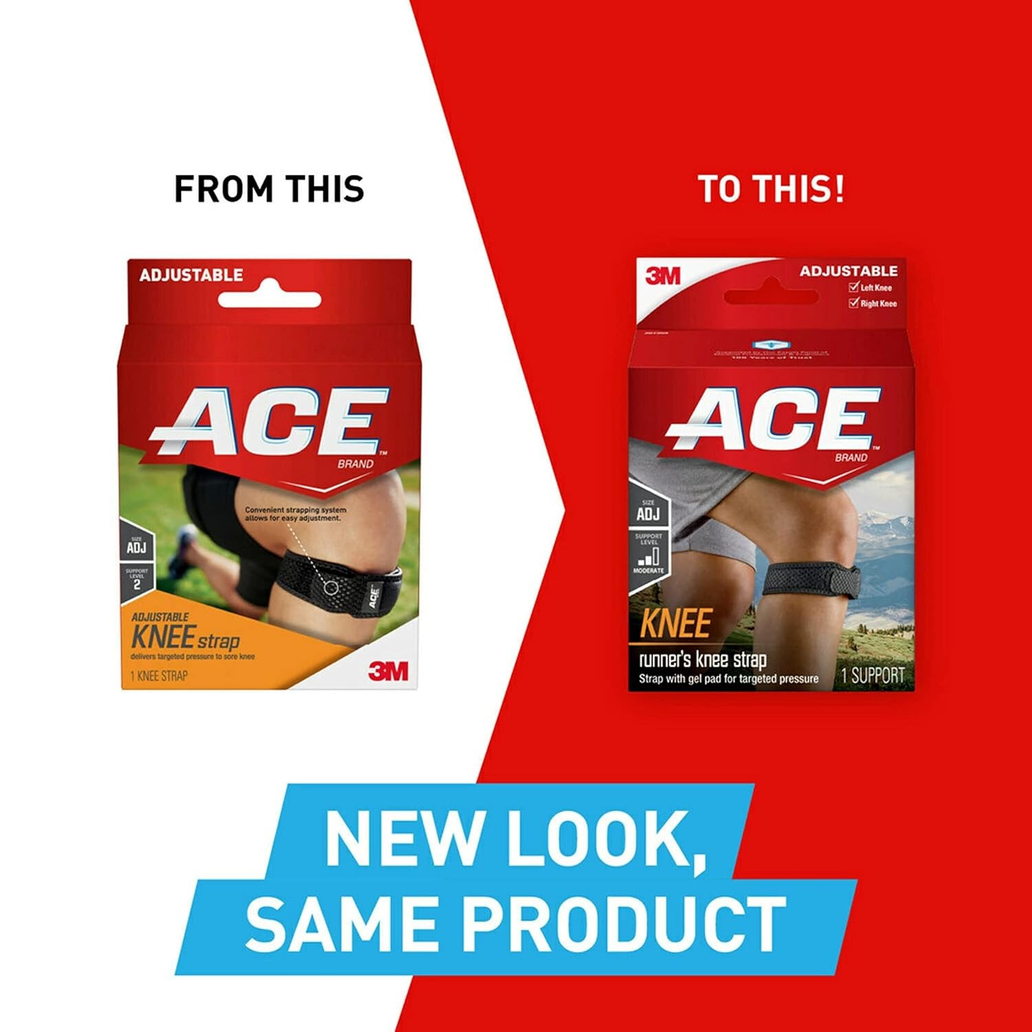 ACE Brand Knee Strap, Adjustable, Black, 1/Pack 207359