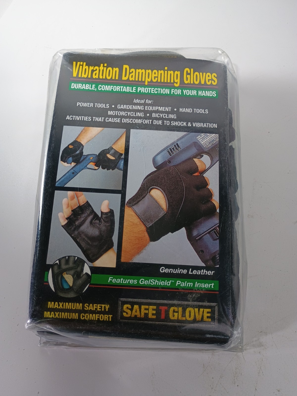 FLA Orthopedics Safe-T-Glove Vibration Dampening Gloves, 1 pair, Black Medium
