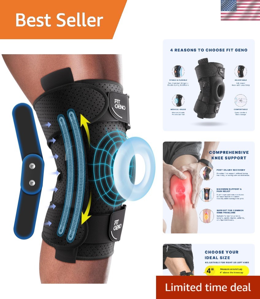 Open Patella Knee Brace w/Double Anti-Slip for Optimal Comfort & Support