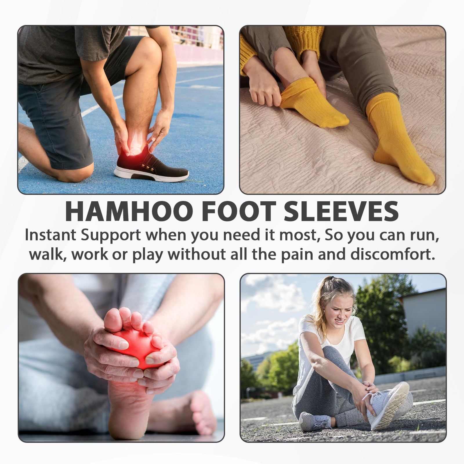 2 Pairs Bamboo Compression Socks, Soft Bamboo Foot Ankle Sleeves, Suitable fo…