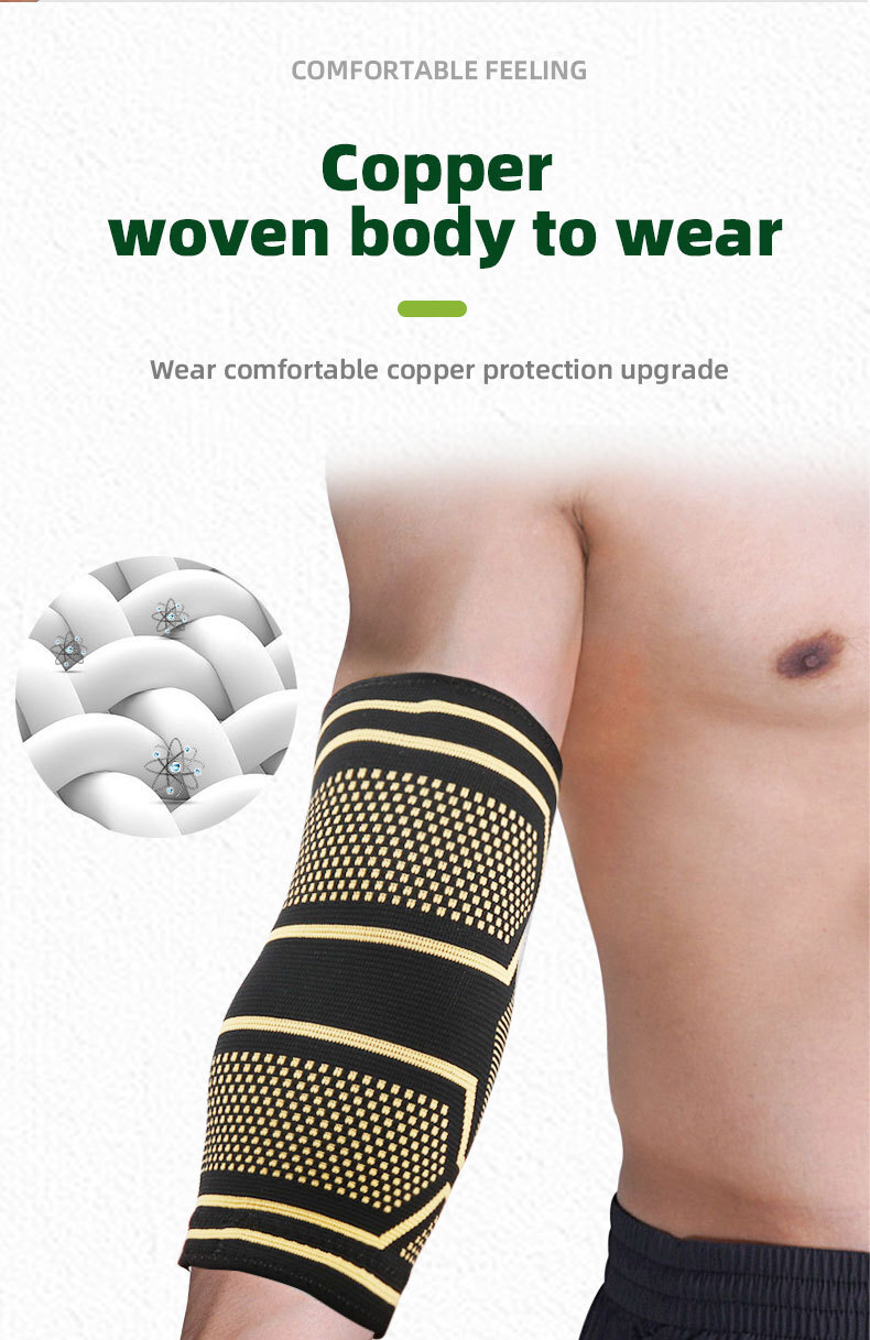 Copper Elbow Compression Sleeve Elbow Brace For Tennis Arthritis Bursitis US