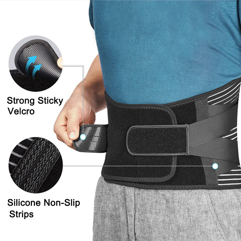 Mens Lumbar Lower Back Support Belt Work Brace Waist Wrap Pain Relief Sciatica