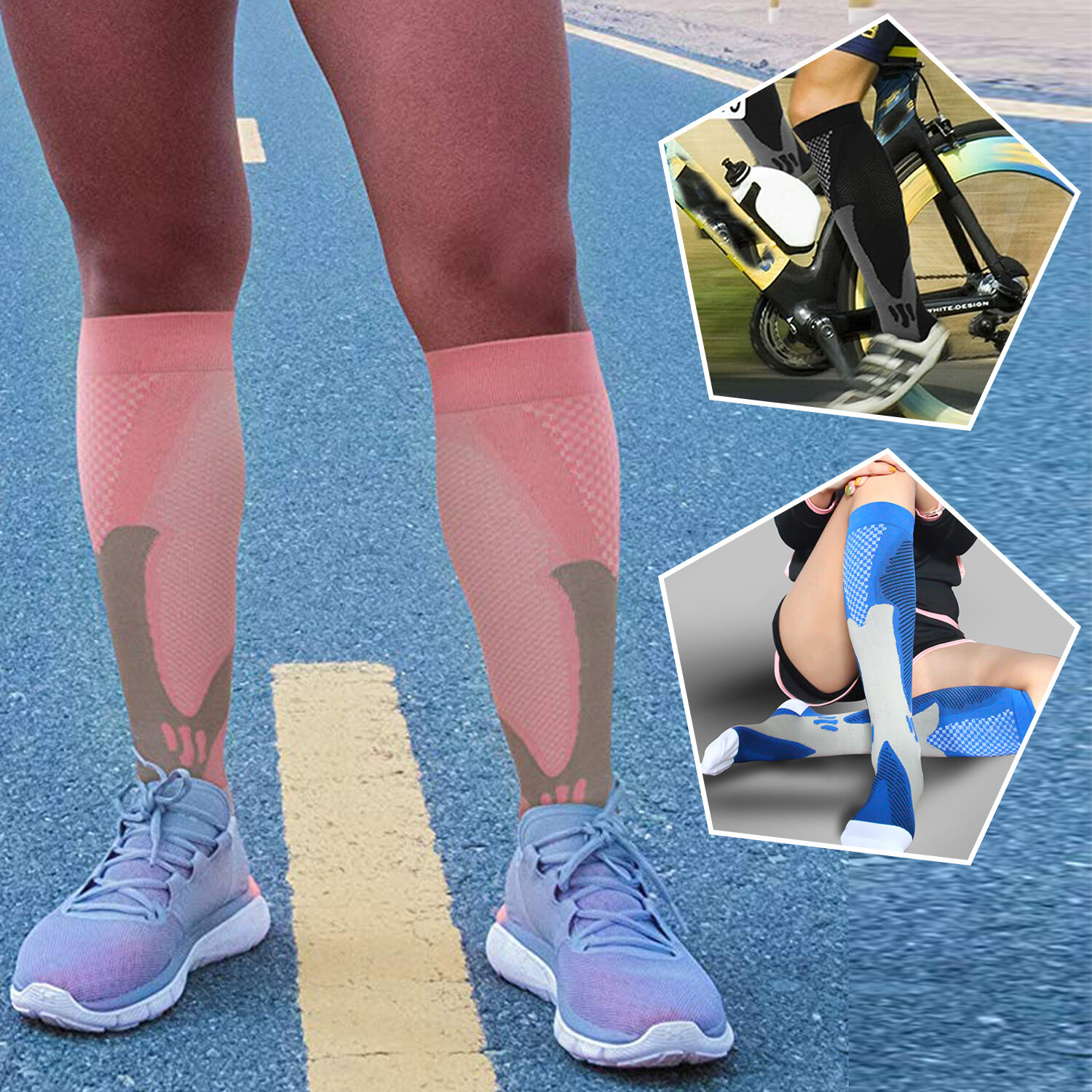 Copper Compression Socks Foot Sleeve Stockings Travel Running Vein Anti Fatigue