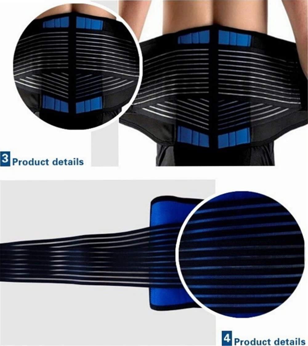 WONFAST Lumbar Back Support Brace Waist Trainer Belt 6X-Large 58-62 Black/Blue