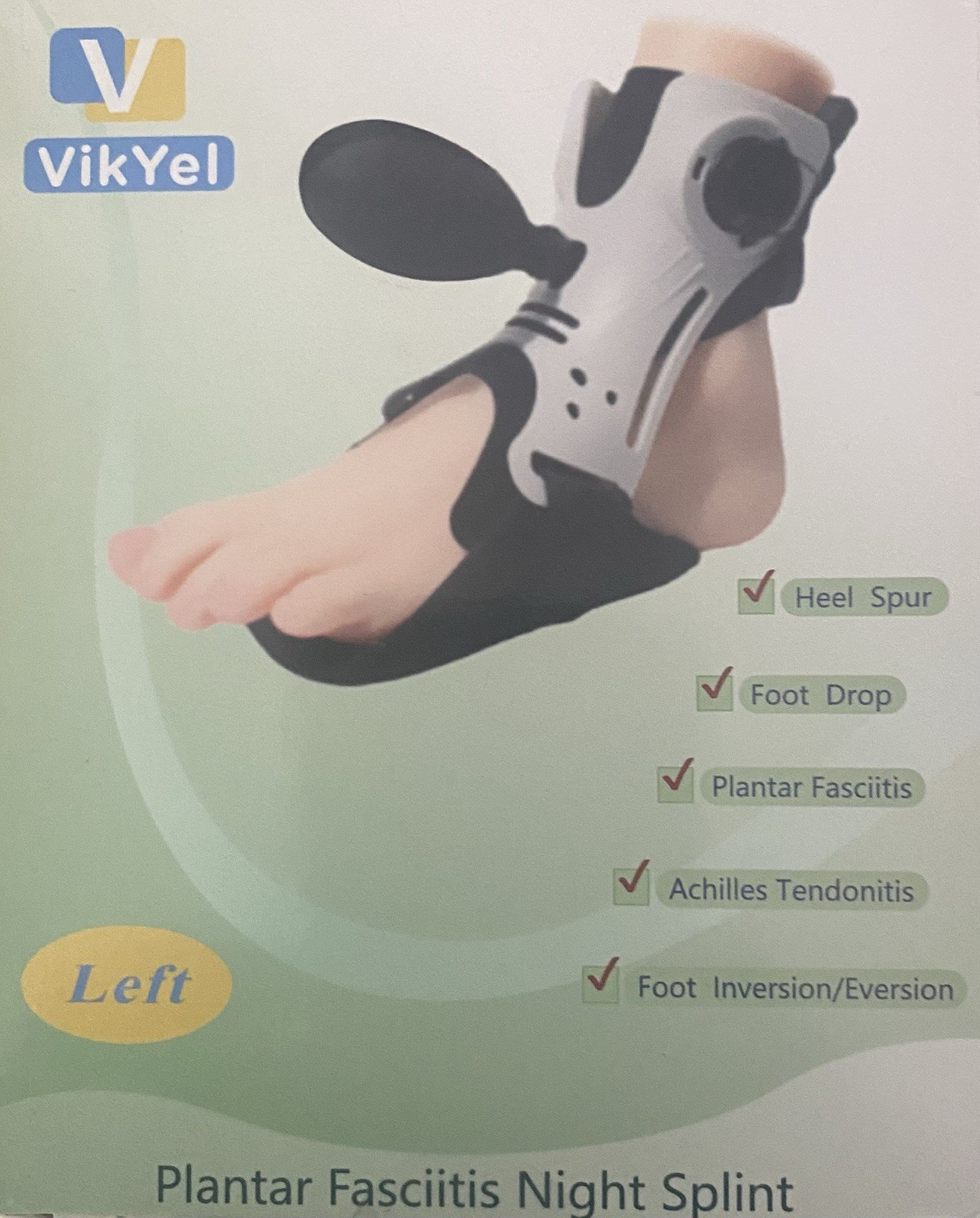 Plantar Fasciitis Night Splint & Relief Brace for Achilles Tendonits LEFT Foot