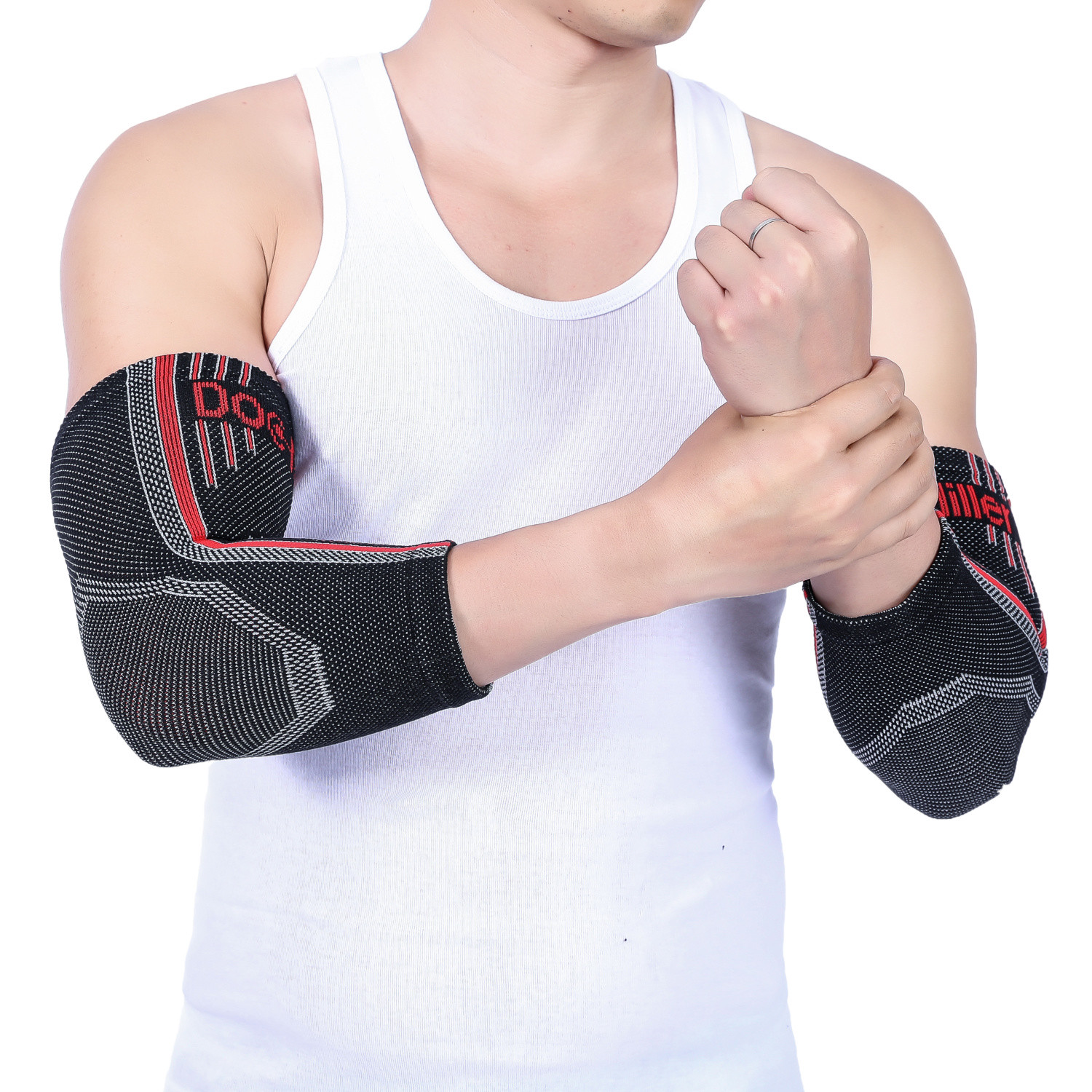 Doc Miller Elbow Compression Brace Sleeve Arm & Elbow Support Pain Relief RED