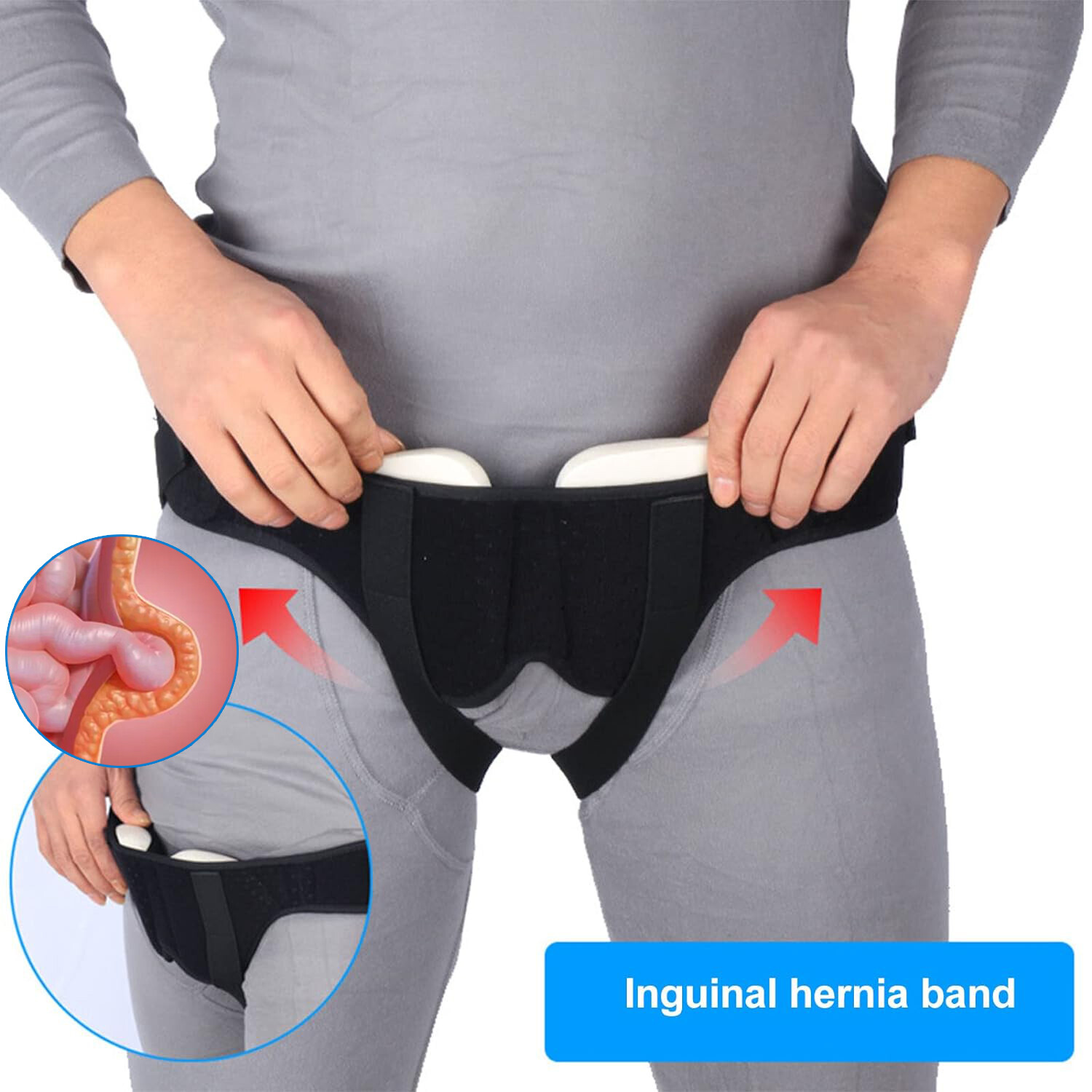 Cinturón Ajustable para Hernia Inguinal Fajas Soporte de Hernia Alivio del Dolor