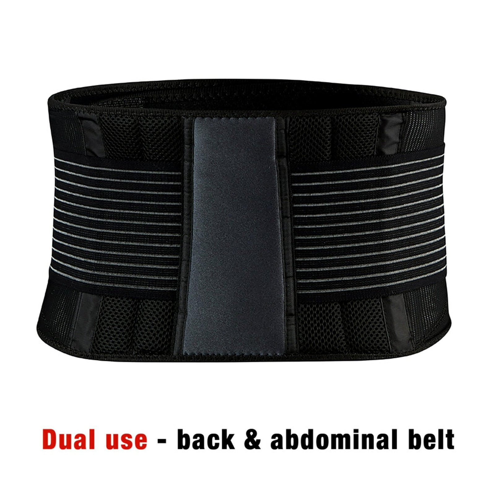 Adjustable Back Brace Lumbar Support Belt for Pain Relief Black