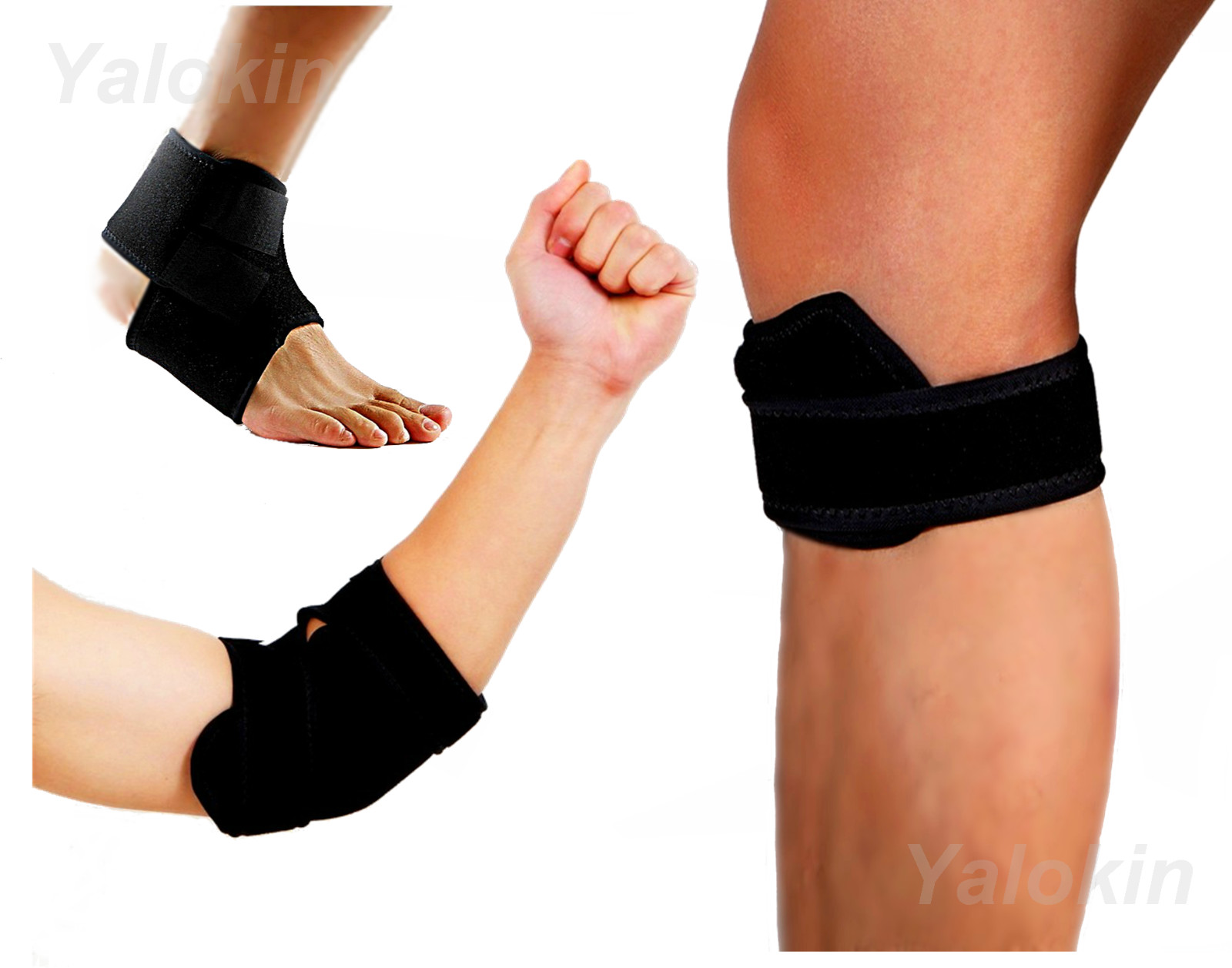 Elbow Brace Strap, Runner’s Knee Strap, Ankle Strap for Recovery, Injury (ST5)