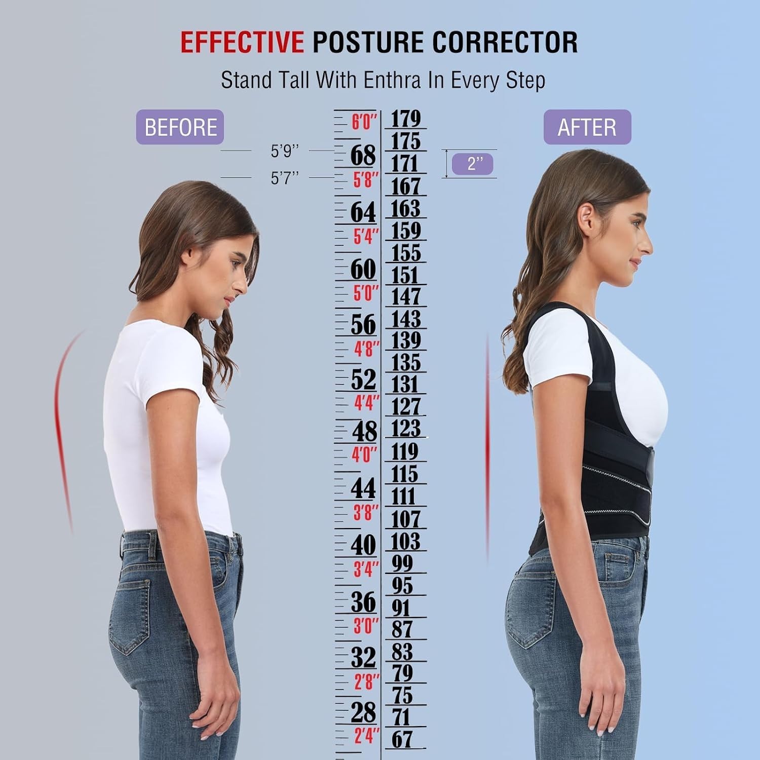 Back Brace XXL – Vertical Spine Alignment, Lower Back Pain Relief, Adult