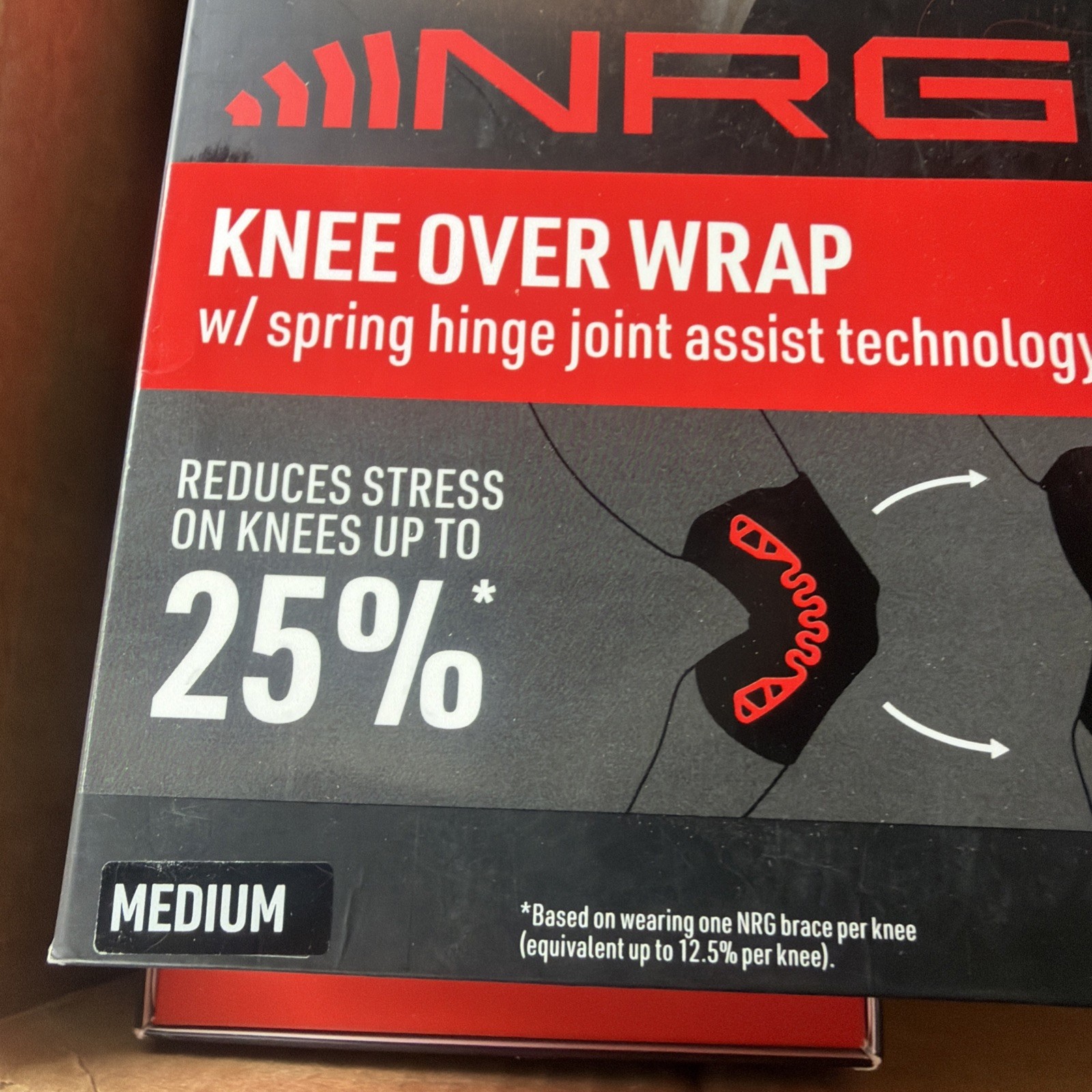 Mcdavid Level 3 Knee over wrap w/spring hinge joint assist tech. Medium 14”-16”