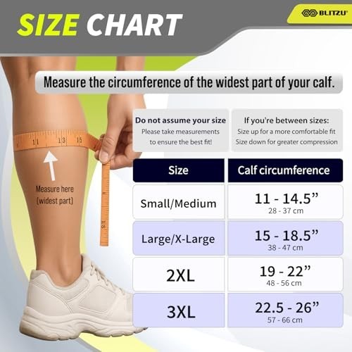 Calf Compression Sleeve Footless Socks Shin Splints Pain Relief for Runners