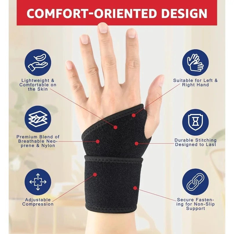 Adjustable Wrist Support Brace Wrap for Carpal Tunnel Arthritis Tendon Pain