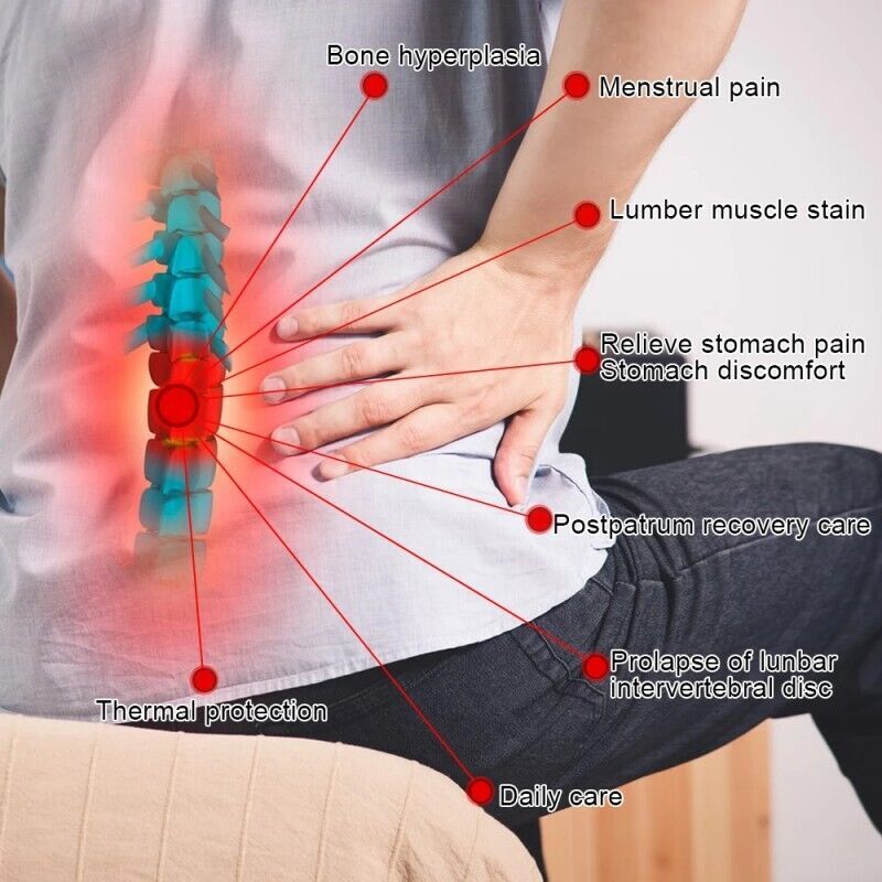 Self Heating Magnetic Back Support Lumbar Lower Brace Belt Strap Pain Relief Gym