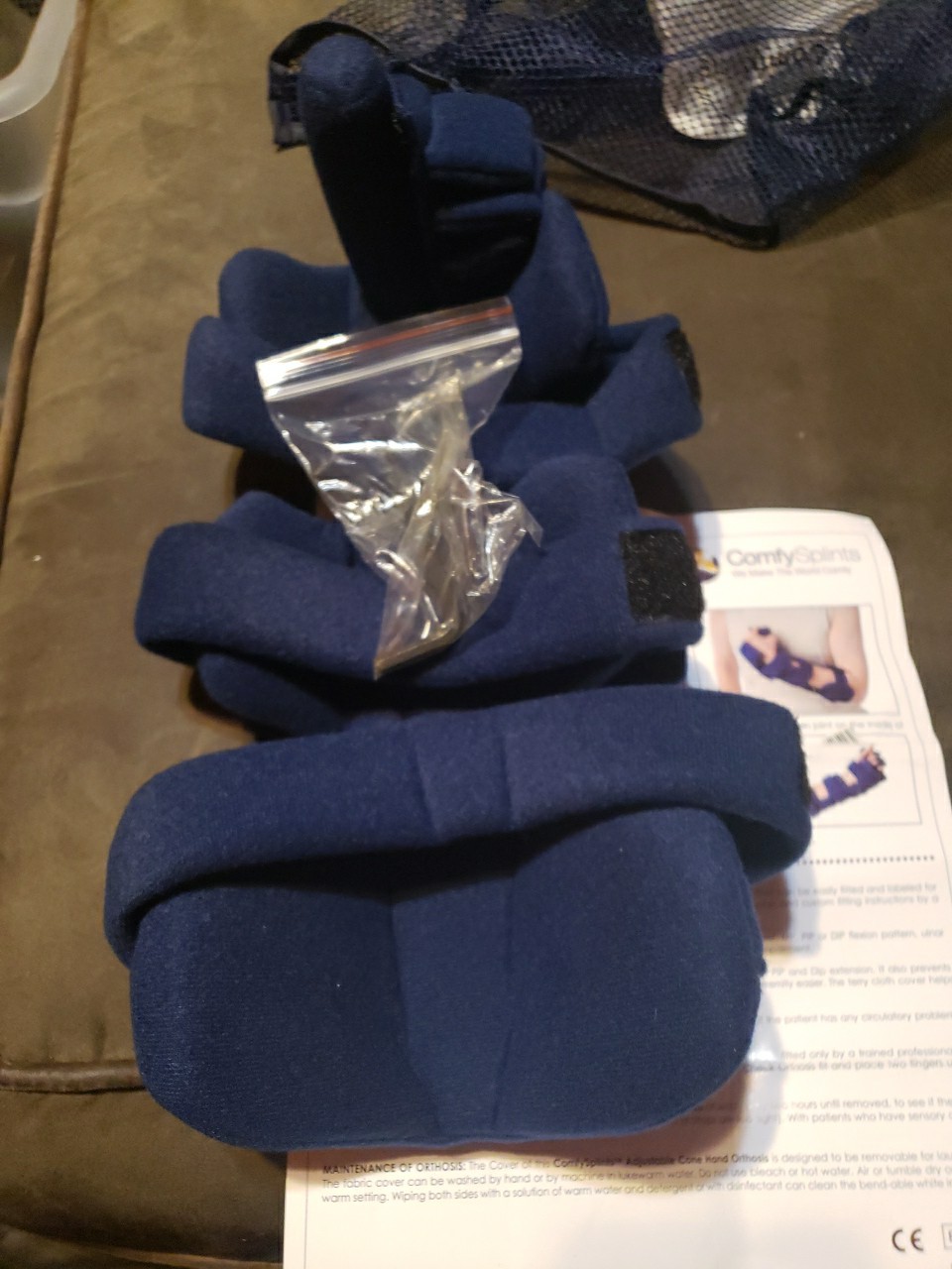 Comfy Splint Adjustable Cone Hand Orthosis Device Wrist Splint Blue