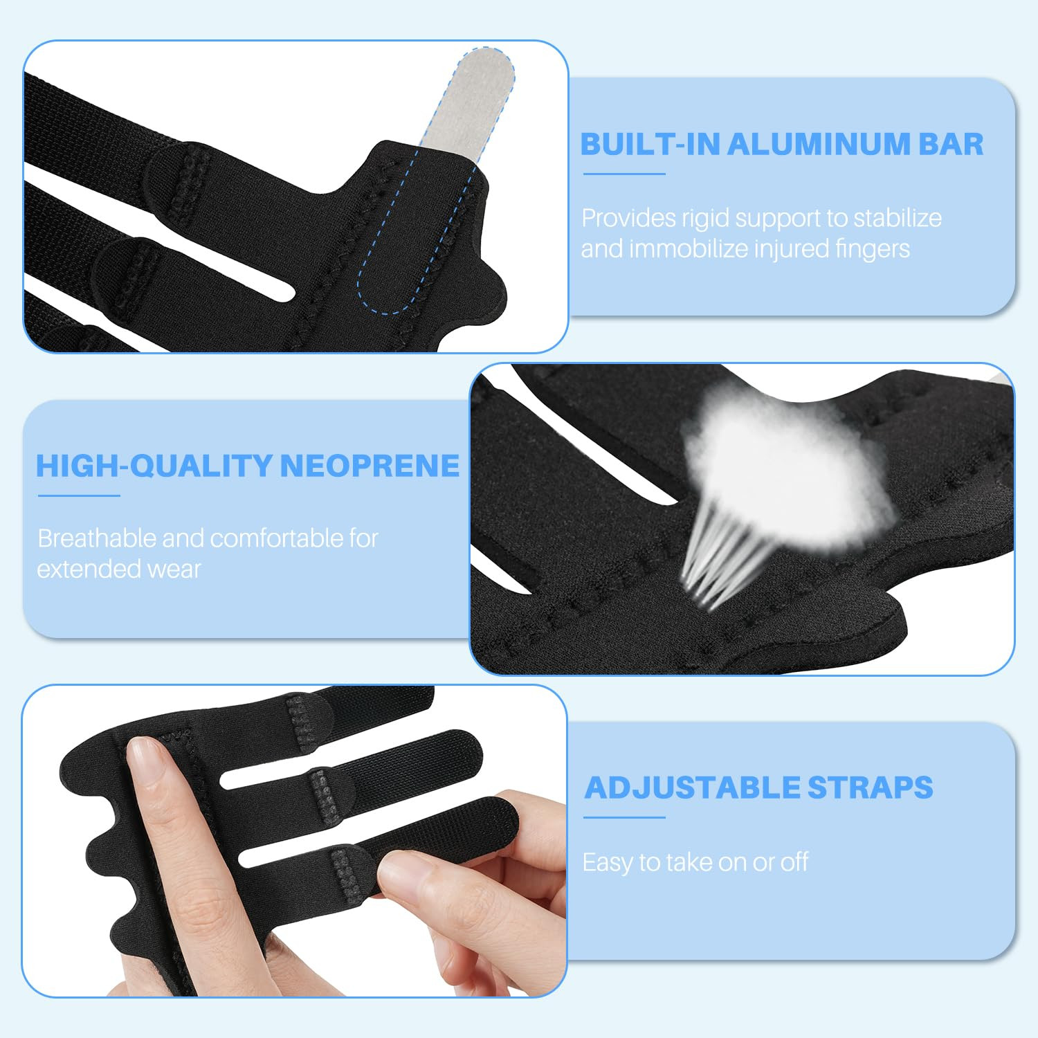 Finger Splint Ice Pack for Pain Relief, Straightening Arthritis, Knuckle Immobil