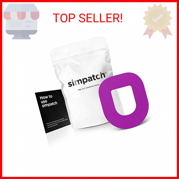 SIMPATCH Adhesive Patch for OmniPod – Pack of 25 – Multiple Colors Available (Pu