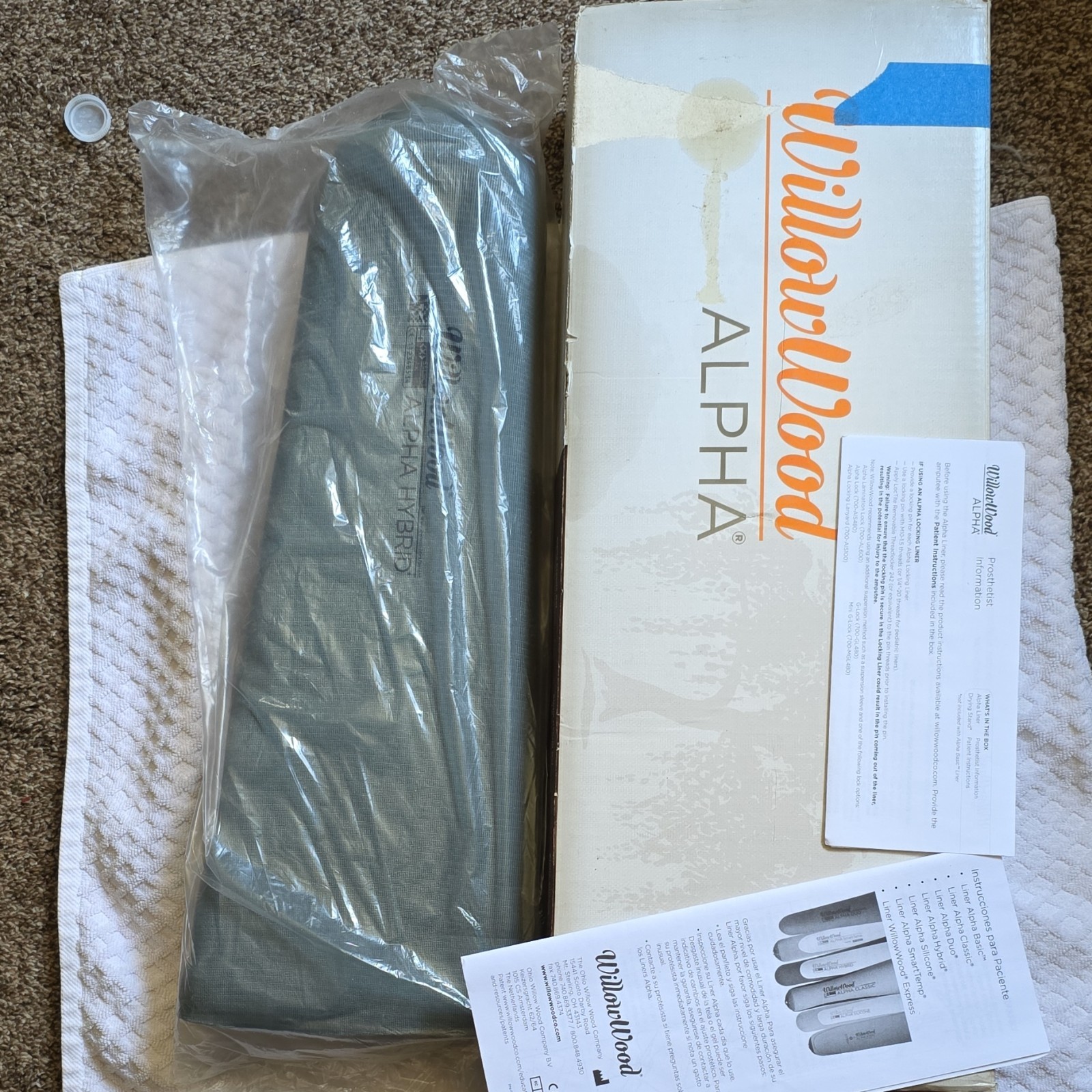 WillowWood ALPHA HYBRID Prosthetic Sock Gray Orthopedic Sleeve Prosthetic Liner