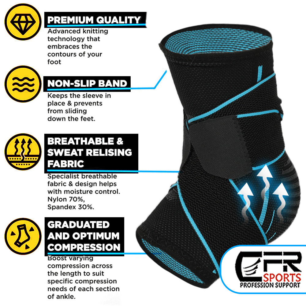 Ankle Support Compression Foot Brace Strap Achilles Tendon Plantar Pain Wrap Gym