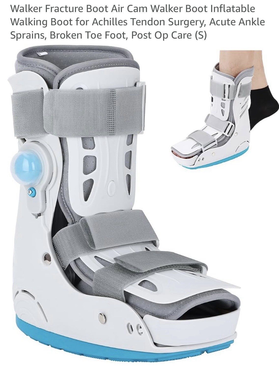 Small Air Cam Fracture Boot Brace Walker Foot Ankle Orthopedic Adjustable