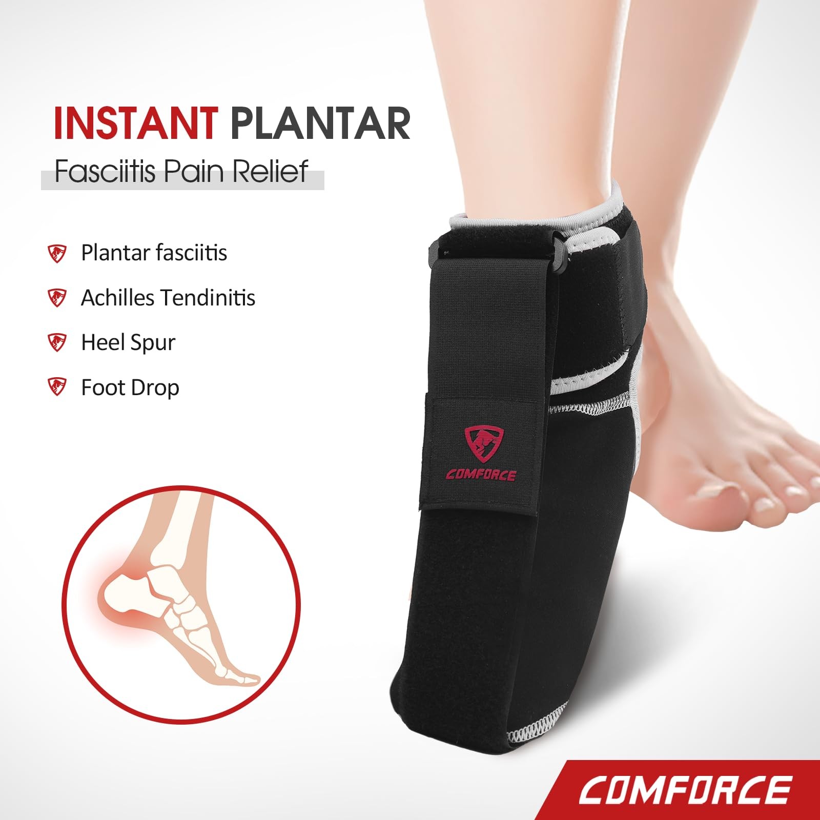 Férula nocturna para fascitis plantar, calcetín ajustable para fascitis plantar