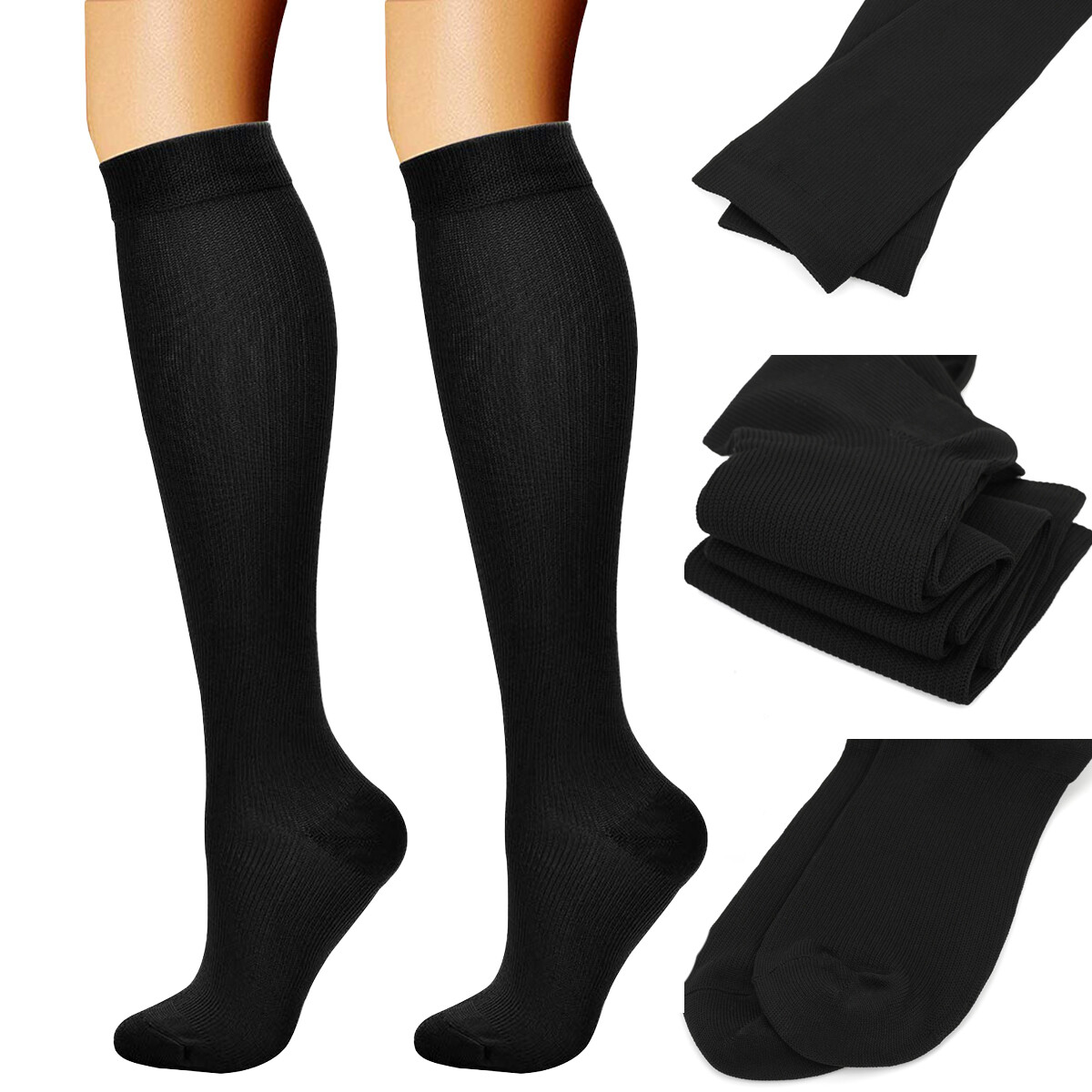 Compression Socks Sports Stockings Womens Mens Knee High 20-30 mmHG S-2XL NEW