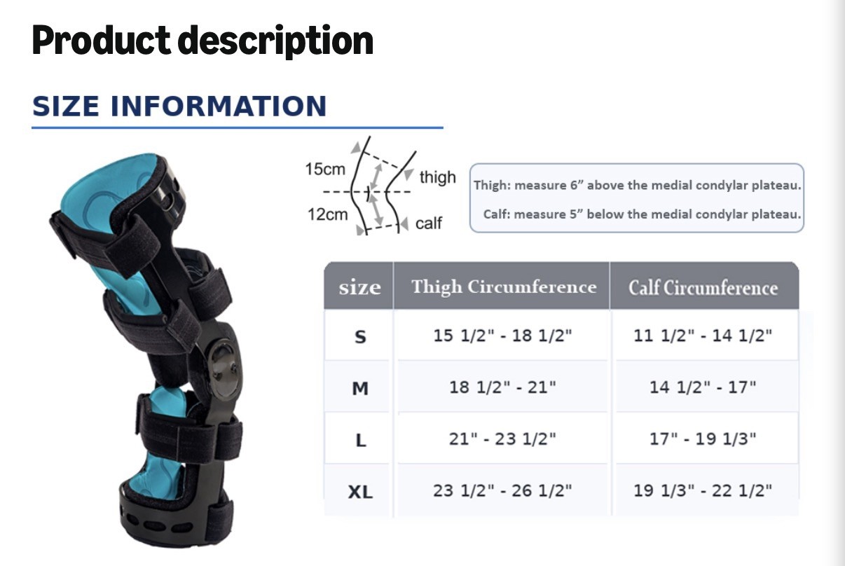 Brand New Sealed Medium Functional Hinged Knee Brace w Adjustable ROM for R leg