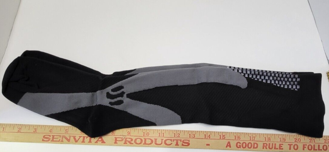NEW Black Mens Compression Socks Sports Knee High For Running Fitness Winter XXL