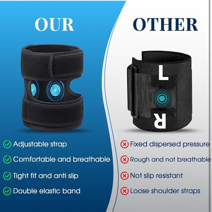 Adjustable Calf/Leg Brace Silicone Pads Metal Splints Pain Relief Black One Size