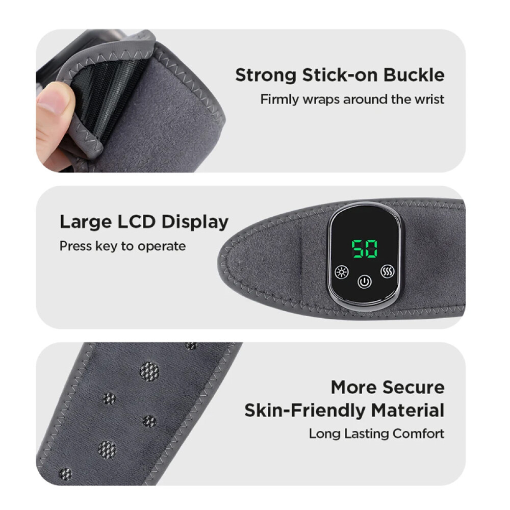 Electric Infrared Heated Wrist Wrap Brace Hand Massage Vibration for Pain Relief