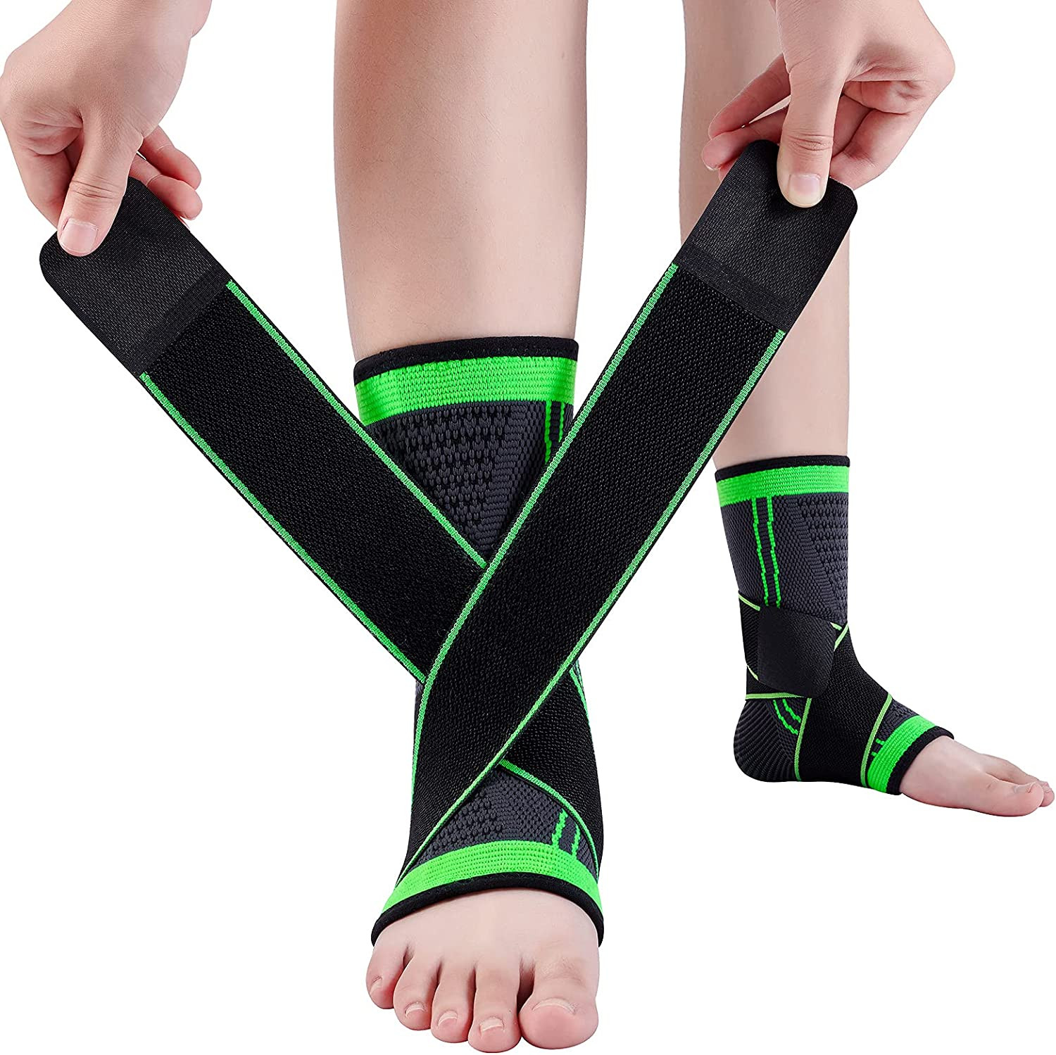 Ankle Support Brace, Elastic Ankle Compression Sleeve with Adjustable Wrap | Ank