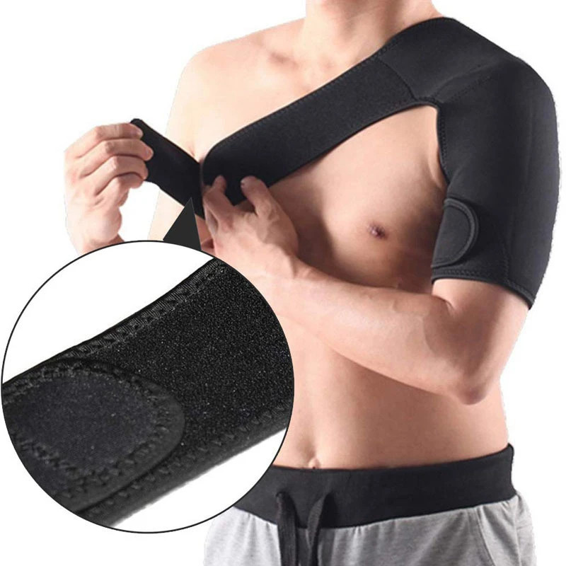 Shoulder Brace Support Compression Sleeve Torn Rotator Cuff Relief Unisex Black
