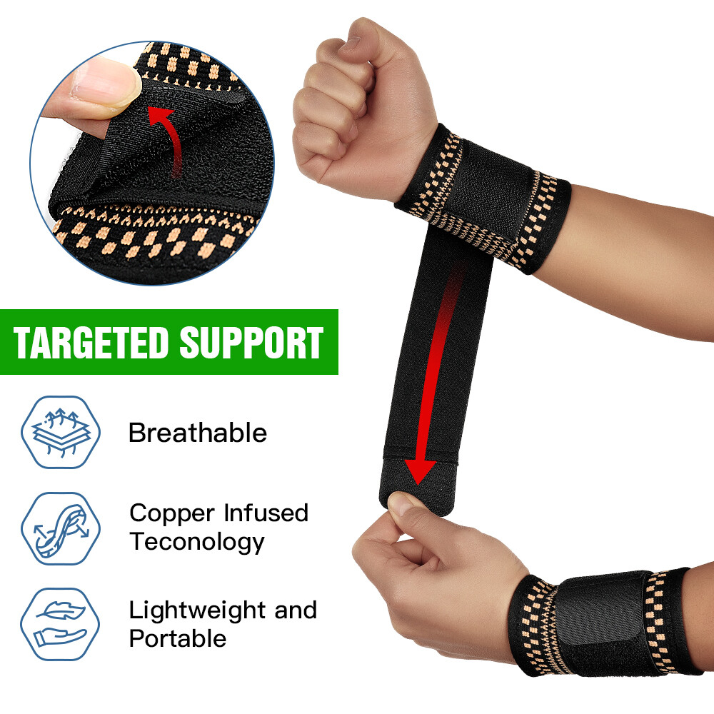 Wrist Support Hand Brace Band Wrap Adjustable Strap Sports Carpal Tunnel Bandage