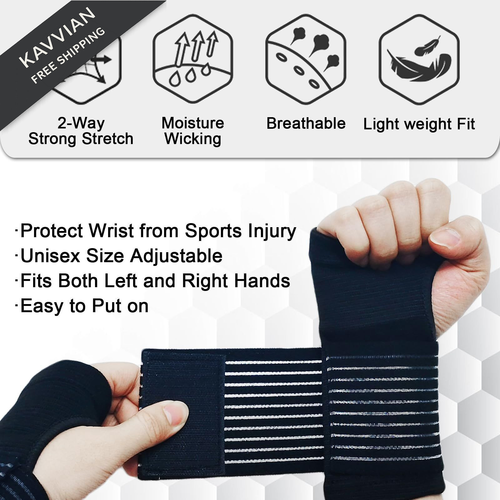 WOXVM 2 Pack Wrist Brace, Compression Support Splint for Women Men,…