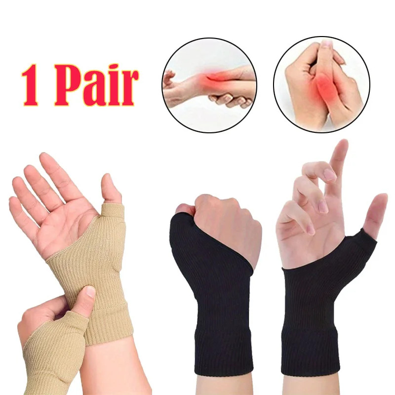 1Pair Wrist Thumb Compression Arthritis Gloves, Breathable Wrist Support Brace W