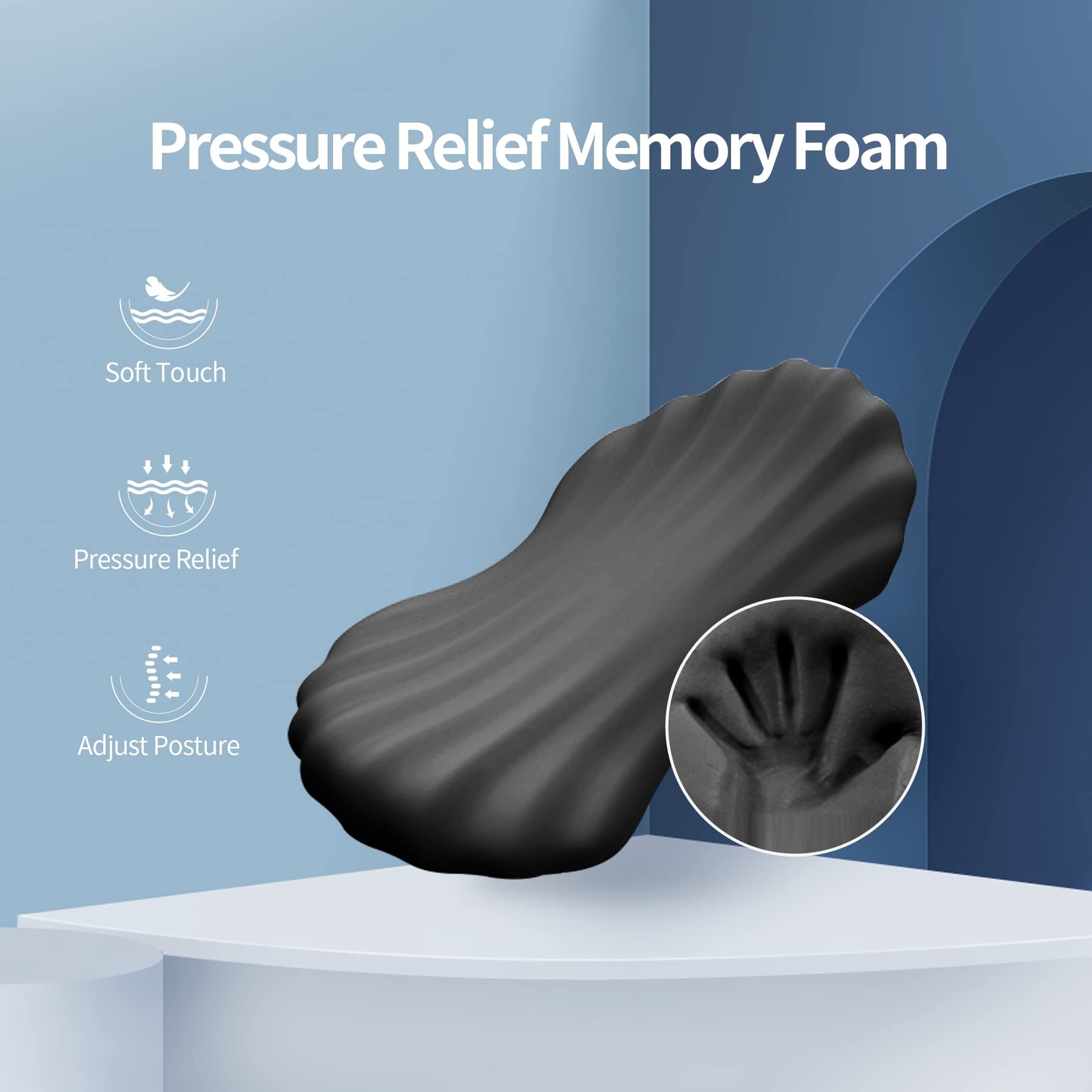 RESTCLOUD Adjustable Lumbar for Sleeping Memory Foam Back Support Pillow for …
