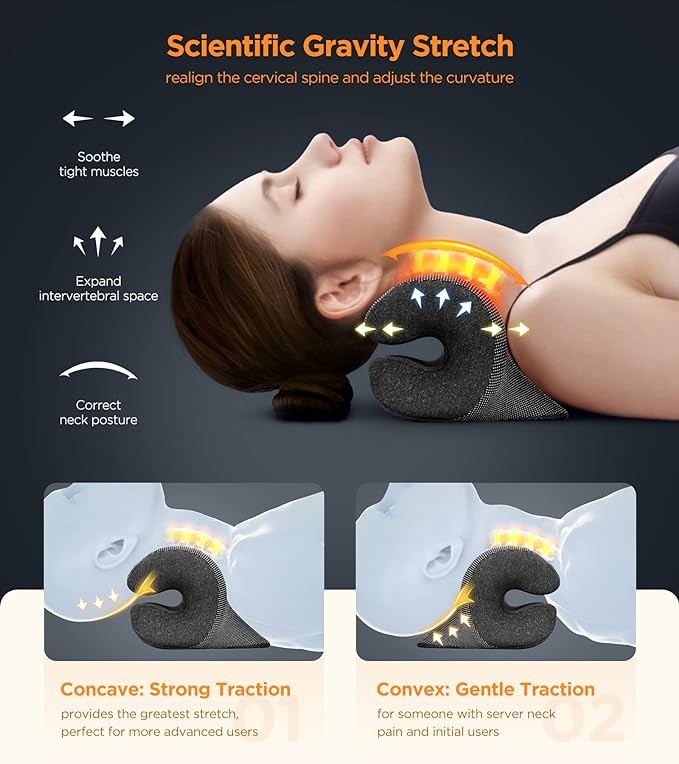 Famedio 3s Heated Neck Stretcher for Pain Relief Magnetic Therapy – BLACK